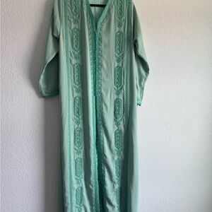 Mint Green Embroidered Kaftan